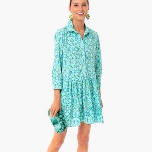 Tuckernuck Teal and White Floral Dress